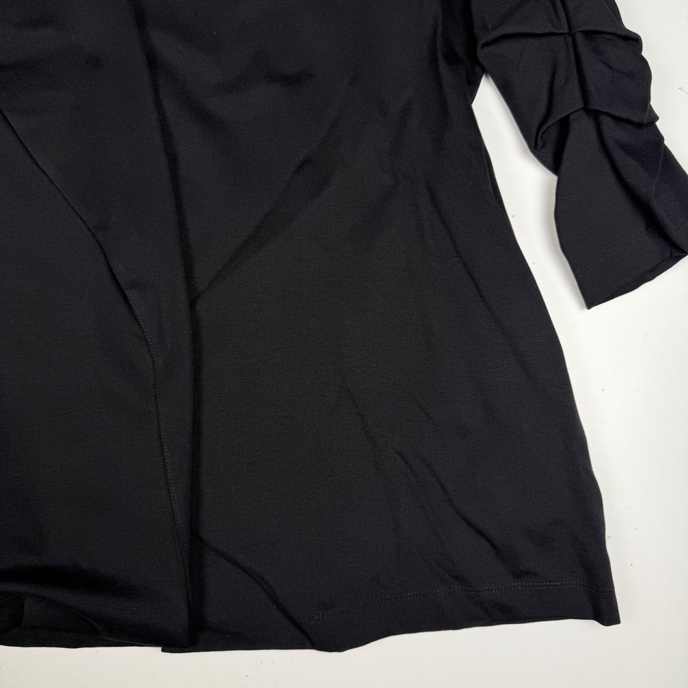 Dear Scarlett Womens Black Open Front Blazer Pleated 3/4 Sleeve Size 1X NWT - Picture 6 of 12